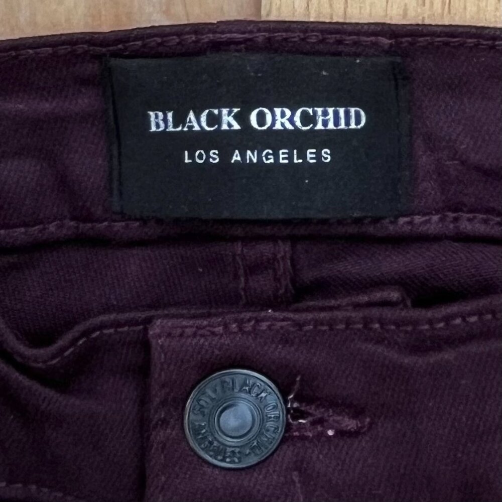 BLACK ORCHID LOS ANGELES NOAH ANKLE FRAY JEANS WOMEN’S sz 29 Burgundy STRETCH - Picture 2 of 12